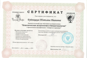 Сертифицированный астролог Татьяна